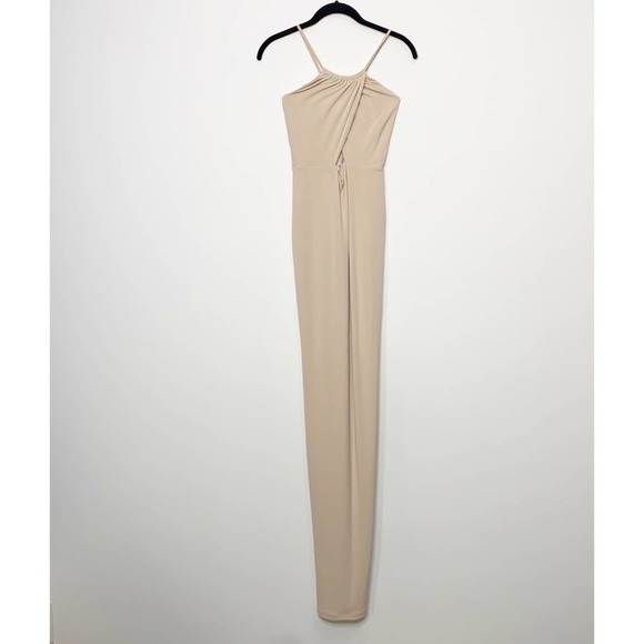 Nookie Disco Dolls Nude Maxi Dress Sz Medium - Picture 2 of 11